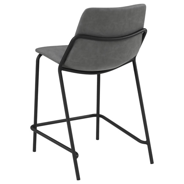 English Elm Grey Counter Height Stools Set Of 2 - Modern Comfort With Sleek Design & Durable Black Base B062P145615