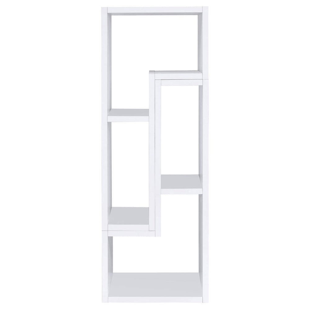 English Elm White Convertible Bookcase — Modern L-Shaped White Shelf Unit with 4 Open Shelves, Versatile Storage & TV Stand Friendly B062P145552
