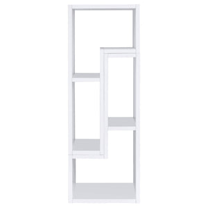 English Elm White Convertible Bookcase — Modern L-Shaped White Shelf Unit with 4 Open Shelves, Versatile Storage & TV Stand Friendly B062P145552