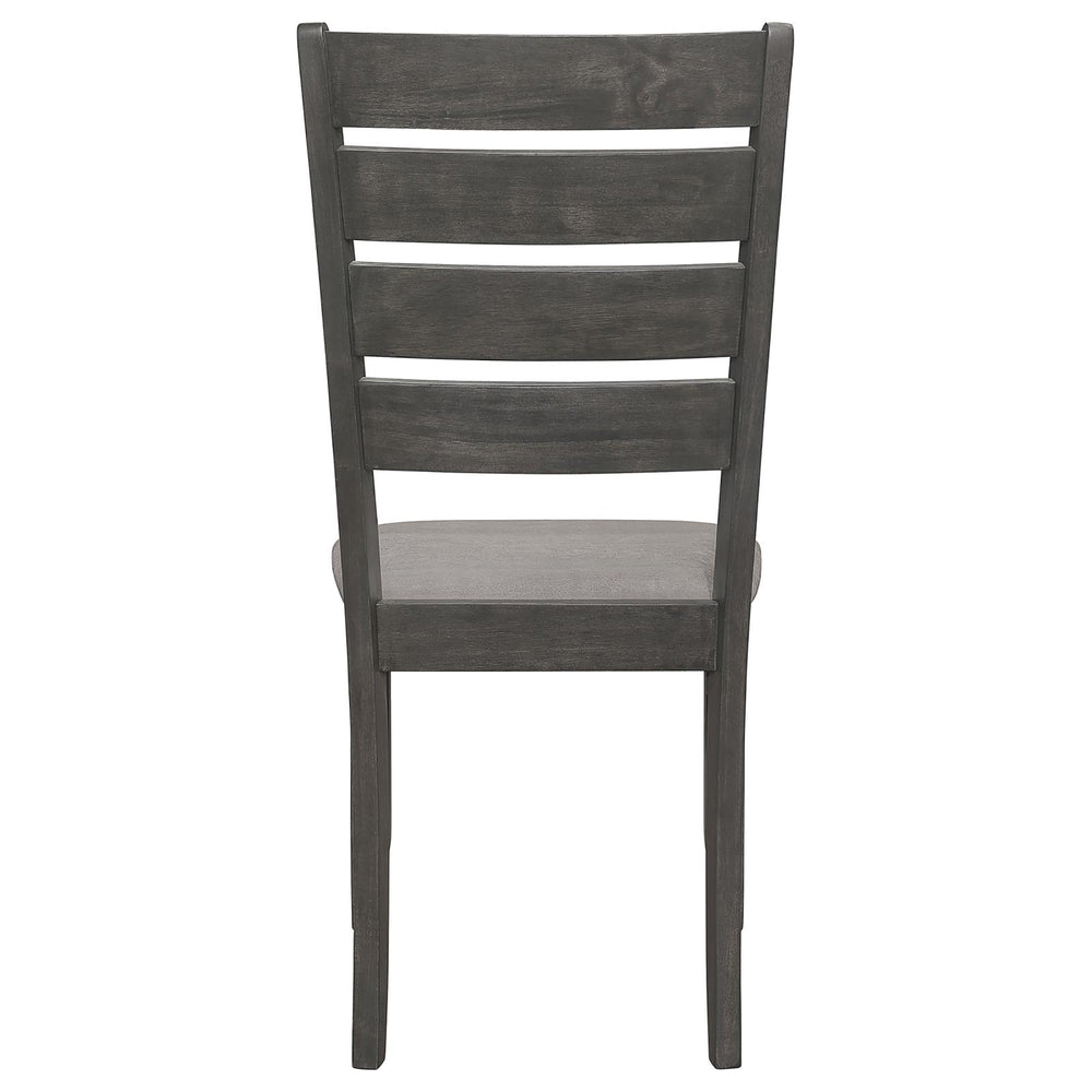 English Elm Grey Tapered Slat Back Side Chairs Set of 2 - Dark Grey Asian Hardwood, Padded Foam Seat, Modern Comfort (2) B062P145630