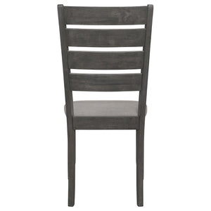 English Elm Grey Tapered Slat Back Side Chairs Set of 2 - Dark Grey Asian Hardwood, Padded Foam Seat, Modern Comfort (2) B062P145630