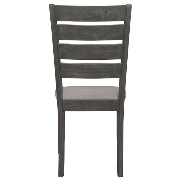 English Elm Grey Tapered Slat Back Side Chairs Set of 2 - Dark Grey Asian Hardwood, Padded Foam Seat, Modern Comfort (2) B062P145630