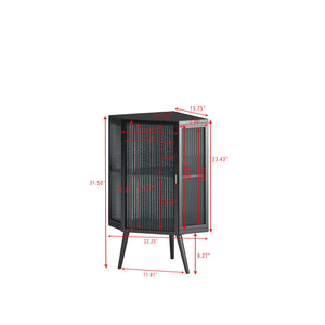 English Elm 22.25" Corner Floor Cabinet with Tempered Glass Door, Triangular Space-Saver Shelves for Bathroom Bedroom Living Room W757130158