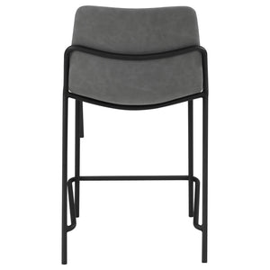 English Elm Grey Counter Height Stools Set Of 2 - Modern Comfort With Sleek Design & Durable Black Base B062P145615