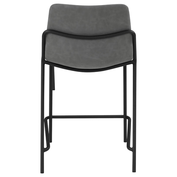 English Elm Grey Counter Height Stools Set Of 2 - Modern Comfort With Sleek Design & Durable Black Base B062P145615