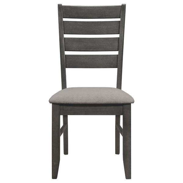 English Elm Grey Tapered Slat Back Side Chairs Set of 2 - Dark Grey Asian Hardwood, Padded Foam Seat, Modern Comfort (2) B062P145630