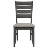 English Elm Grey and Dark Grey Padded Seat Side Chairs (Set Of 2)