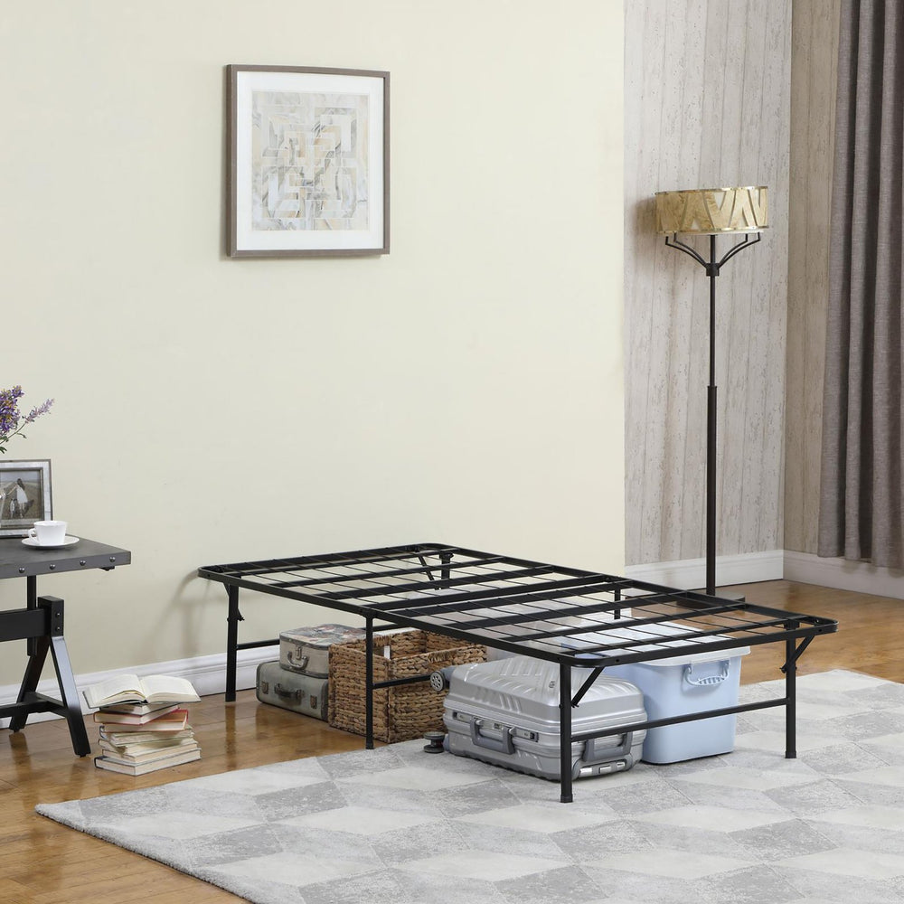 English Elm Black Twin Platform Bed with Heavy-Gauge Steel, 750 lb Capacity, Under-Bed Storage, Rugged Support B062P145533