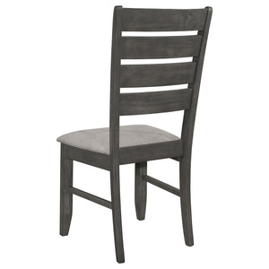 English Elm Grey Tapered Slat Back Side Chairs Set of 2 - Dark Grey Asian Hardwood, Padded Foam Seat, Modern Comfort (2) B062P145630
