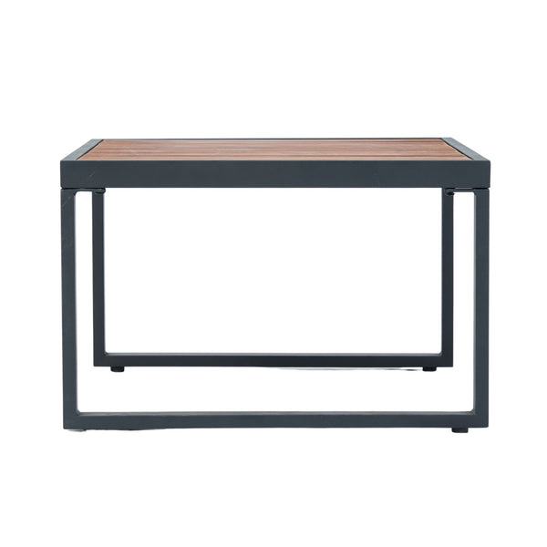 English Elm 4 Piece L-Shaped Patio Wicker Sectional Sofa Set With Dark Grey Cushions & Side Table For Outdoor Comfort W329S00031