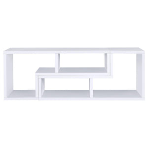English Elm White Convertible Bookcase — Modern L-Shaped White Shelf Unit with 4 Open Shelves, Versatile Storage & TV Stand Friendly B062P145552