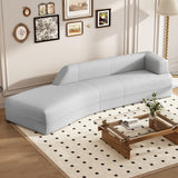 English Elm 109.4" Curved Chaise Lounge Modern Indoor Sofa Couch For Living Room, Grey(Old Sku:Wf313109Aae)