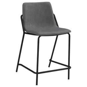 English Elm Grey Counter Height Stools Set Of 2 - Modern Comfort With Sleek Design & Durable Black Base B062P145615