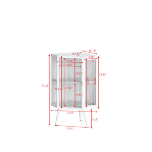 English Elm 22.25 Corner Floor Cabinet with Tempered Glass Door, Triangular Space-Saving Storage for Bath & Home W757130159
