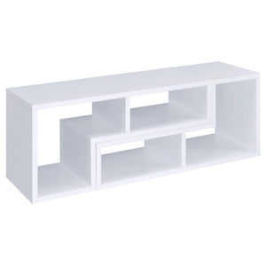 English Elm White Convertible Bookcase — Modern L-Shaped White Shelf Unit with 4 Open Shelves, Versatile Storage & TV Stand Friendly B062P145552