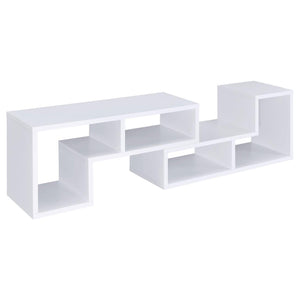 English Elm White Convertible Bookcase — Modern L-Shaped White Shelf Unit with 4 Open Shelves, Versatile Storage & TV Stand Friendly B062P145552