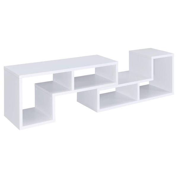 English Elm White Convertible Bookcase — Modern L-Shaped White Shelf Unit with 4 Open Shelves, Versatile Storage & TV Stand Friendly B062P145552