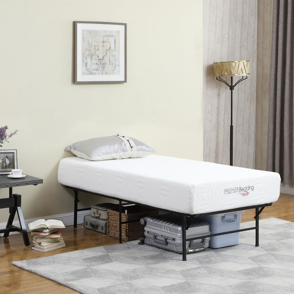English Elm Black Twin Platform Bed with Heavy-Gauge Steel, 750 lb Capacity, Under-Bed Storage, Rugged Support B062P145533