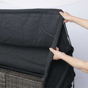 English Elm 7-Piece Patio Set w/ Retractable Canopy, Modular PE Wicker Sectional Sofa, Washable Cushions Gray W329S00029