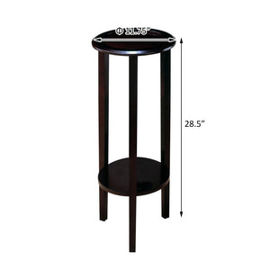 English Elm Espresso Round Accent Table with Open Shelf — Compact Espresso Side Table for Lamps, Plants & Serving B062P145503
