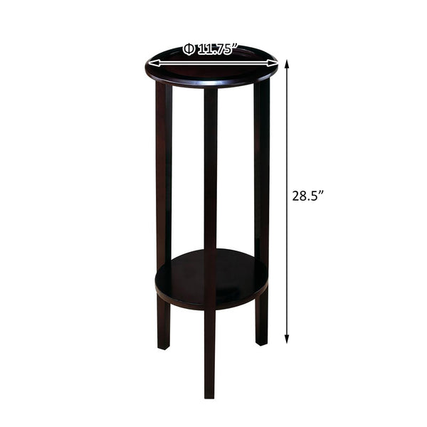 English Elm Espresso Round Accent Table with Open Shelf — Compact Espresso Side Table for Lamps, Plants & Serving B062P145503