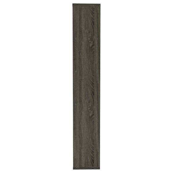 English Elm Weathered five-shelf bookcase in Dark Grey Finish with Semi-Backless Drama, Versatile Storage, 70.75" B062P145507
