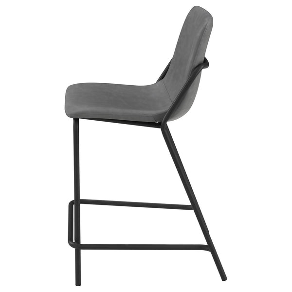 English Elm Grey Counter Height Stools Set Of 2 - Modern Comfort With Sleek Design & Durable Black Base B062P145615