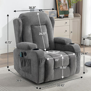 English Elm Power Lift Recliner with Heat Massage and Usb Port for Elderly Living Room Use W1521S00016