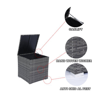 English Elm 8 Piece Patio Sectional Set Modular Wicker Rattan Outdoor Sofa with Large Under-Seat Storage Box W329S00030