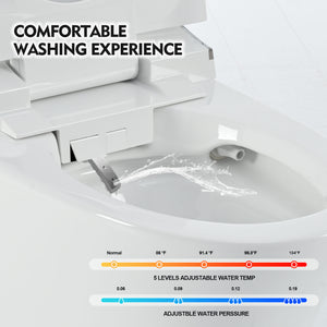 English Elm Luxury Smart Toilet Elongated Bidet with Remote, Heated Seat, Adjustable Wash/Dryer Temps, LED Night Light WF314235AAA