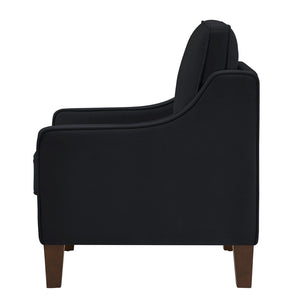 English Elm Modern Velvet Accent Chair Solid Wood Legs Scooped Arms Single Seat Lounge Seating W2186P143466