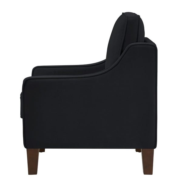 English Elm Modern Velvet Accent Chair Solid Wood Legs Scooped Arms Single Seat Lounge Seating W2186P143466