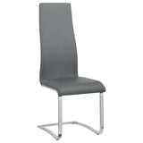 English Elm Grey and Chrome High Back Side Chairs (Set Of 4)