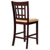 English Elm Warm Tan and Warm Brown Lattice Back Counter Height Stools (Set Of 2)