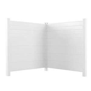 English Elm Privacy Vinyl Fence Panel Kit for Outdoor Ac Units Trash Cans and Pool Gear B100P143654