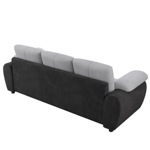 English Elm 81.9″ Three Seat Sofa Modern Upholstered in Black & Light Gray Velvet — Plush Dutch Velvet, 900 lb Capacity, Sturdy Hardwood Frame W1767P244706