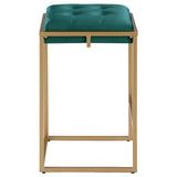 English Elm Hunter Green and Gold Counter Height Stools (Set Of 2)