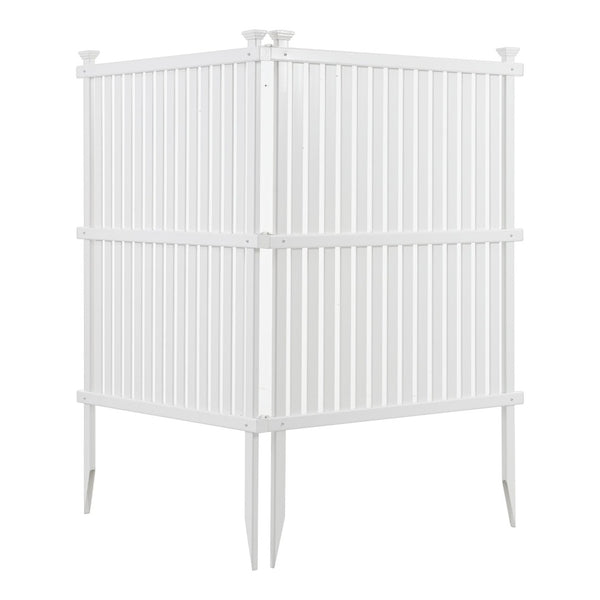 English Elm Privacy Screen Vinyl Lattice Panel Set Outdoor Enclosure for Patio and Garden Spaces B100128101