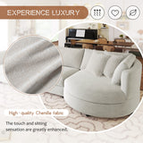 English Elm Three Indoor Cushioned Combination Sofas With Three Pillows and Curved Seat, For Living Room, Study Room, and Apartment