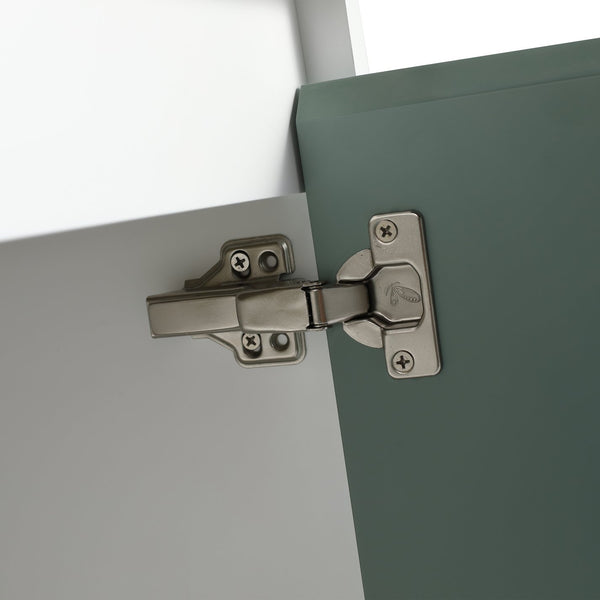 English Elm 36" Wall-Mounted Vanity with Ceramic Sink, Dual-Texture Wave Door, Soft-Close Hinges, Eco Plywood W999S00127
