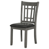 English Elm Medium Grey and Black Lattice Back Side Chairs (Set Of 2)