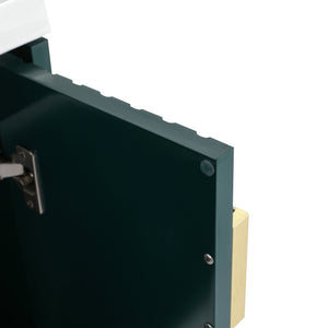 English Elm 28 Inch Wall-Mounted Bathroom Vanity with Ceramic Sink, Wave Dual Doors, Soft-Close Hinges, Durable Finish Green W999P146023