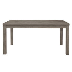English Elm Weathered Bainbridge 64” Rustic Gray Melamine Dining Table for 6 — Transitional Framing, Fixed Top B011P146399