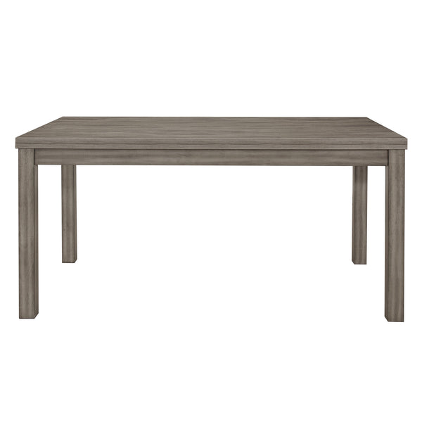 English Elm Weathered Bainbridge 64” Rustic Gray Melamine Dining Table for 6 — Transitional Framing, Fixed Top B011P146399