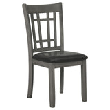 English Elm Medium Grey and Black Lattice Back Side Chairs (Set Of 2)