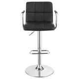 English Elm Black and Chrome Adjustable Bar Stool With Arms