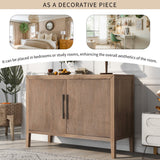 English Elm U-Style Storage Cabinet Sideboard Wooden Cabinet With 2 Metal Handles and 2 Doors For Hallway, Entryway, Living Room