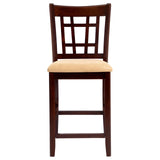 English Elm Warm Tan and Warm Brown Lattice Back Counter Height Stools (Set Of 2)