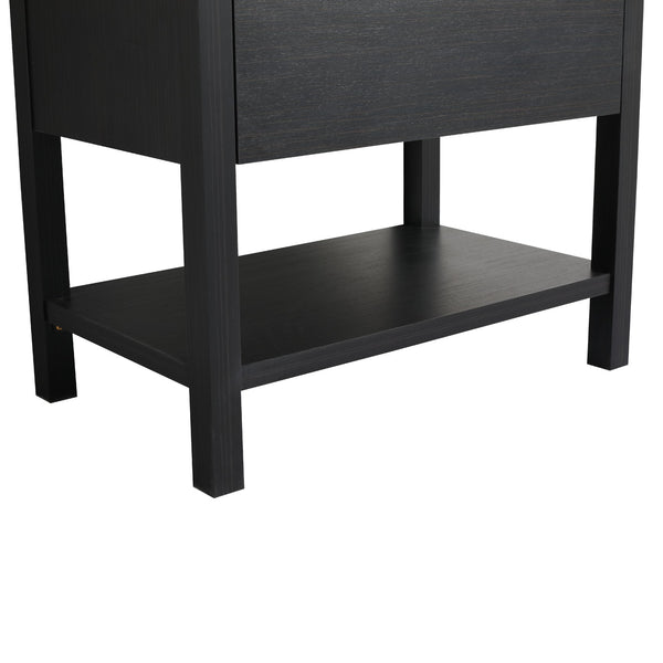 English Elm 30 30 Inch Bathroom Vanity Plywood with 2 Soft-Close Drawers, Freestanding Wood Feet, Water-Resistant Melamine W999140825