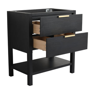 English Elm 30 30 Inch Bathroom Vanity Plywood with 2 Soft-Close Drawers, Freestanding Wood Feet, Water-Resistant Melamine W999140825